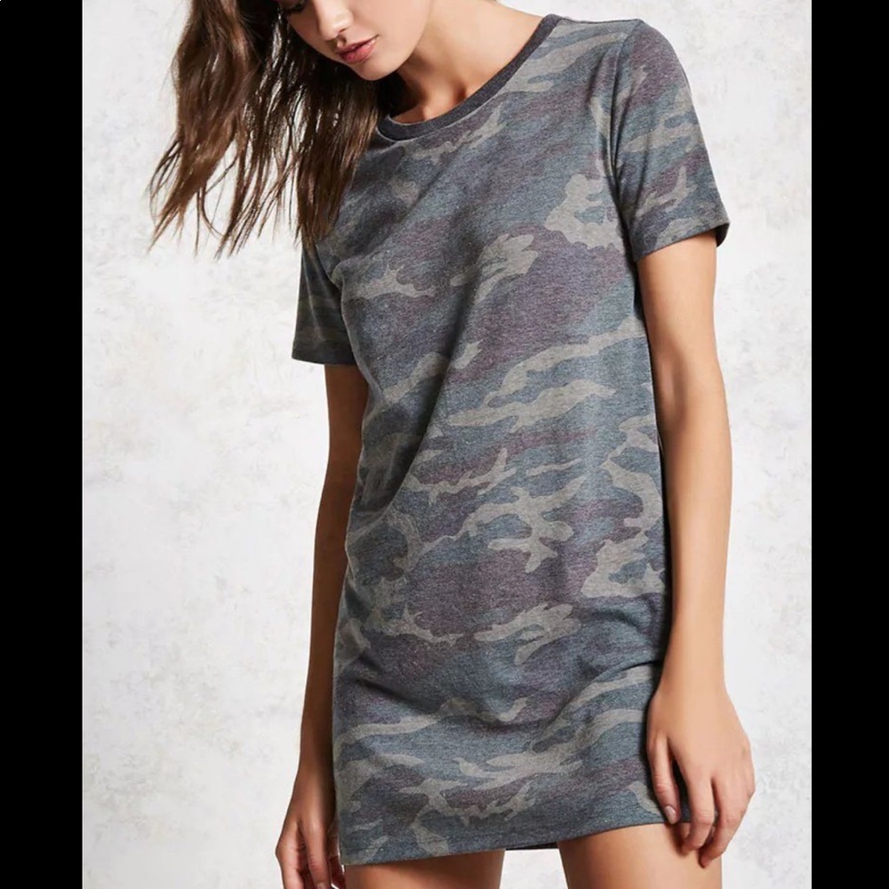 NWOT forever 21 camo T-shirt dress